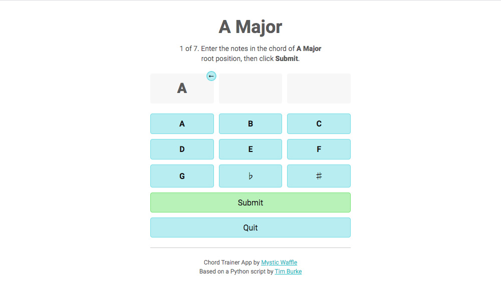 Musical Chord Interval Quiz App