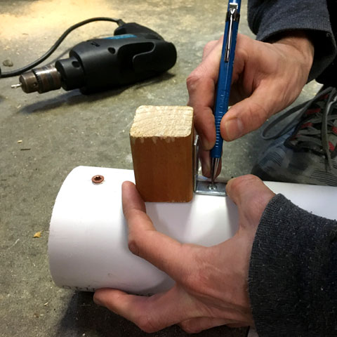 Attaching a small metal L bracket to a PVC pipe