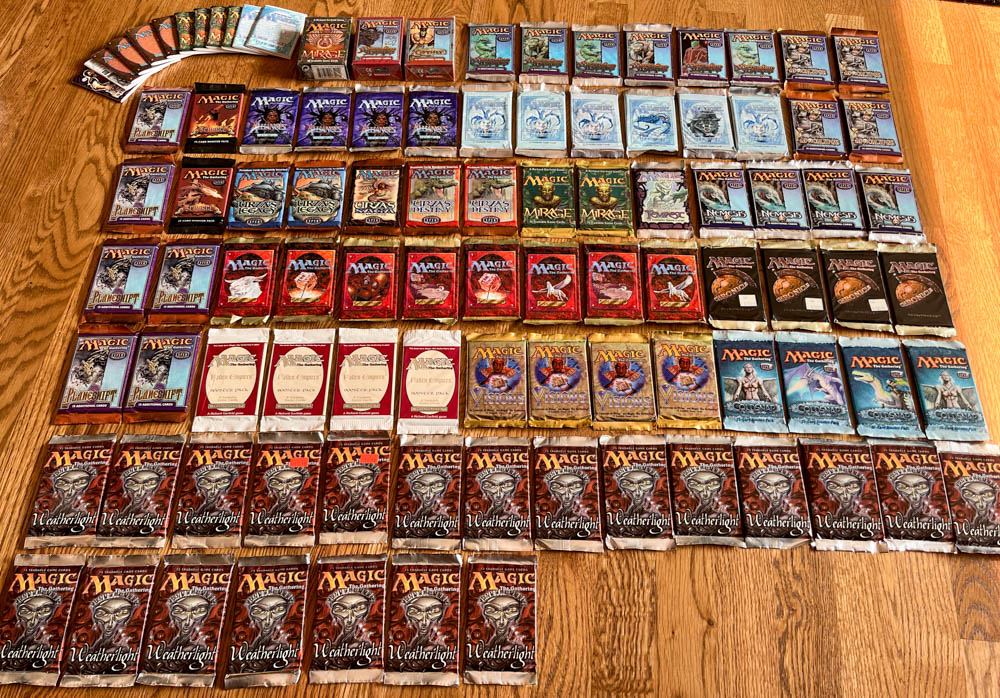 Magic the Gathering packs from the 90s and 2000s