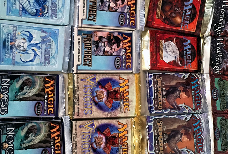 Old boosters: 4th Edition, Ice Age, Weatherlight, Exodus, Visions, Stronghold, etc.