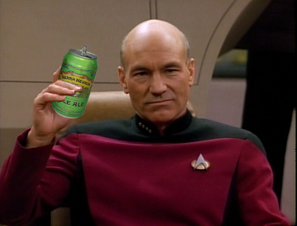 Captain Picard Drinking Beer