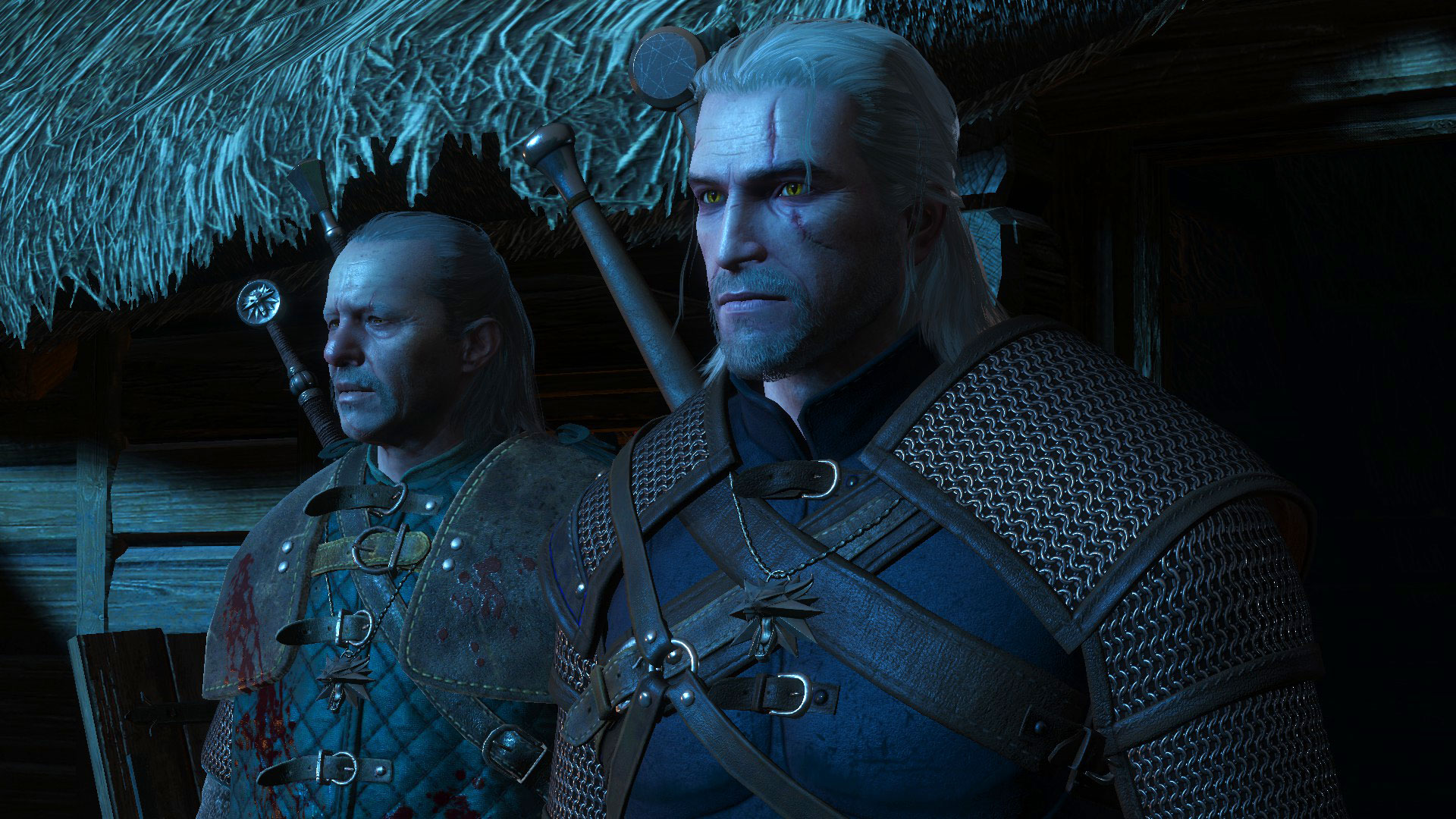 Geralt And Vesemir By Moonlight