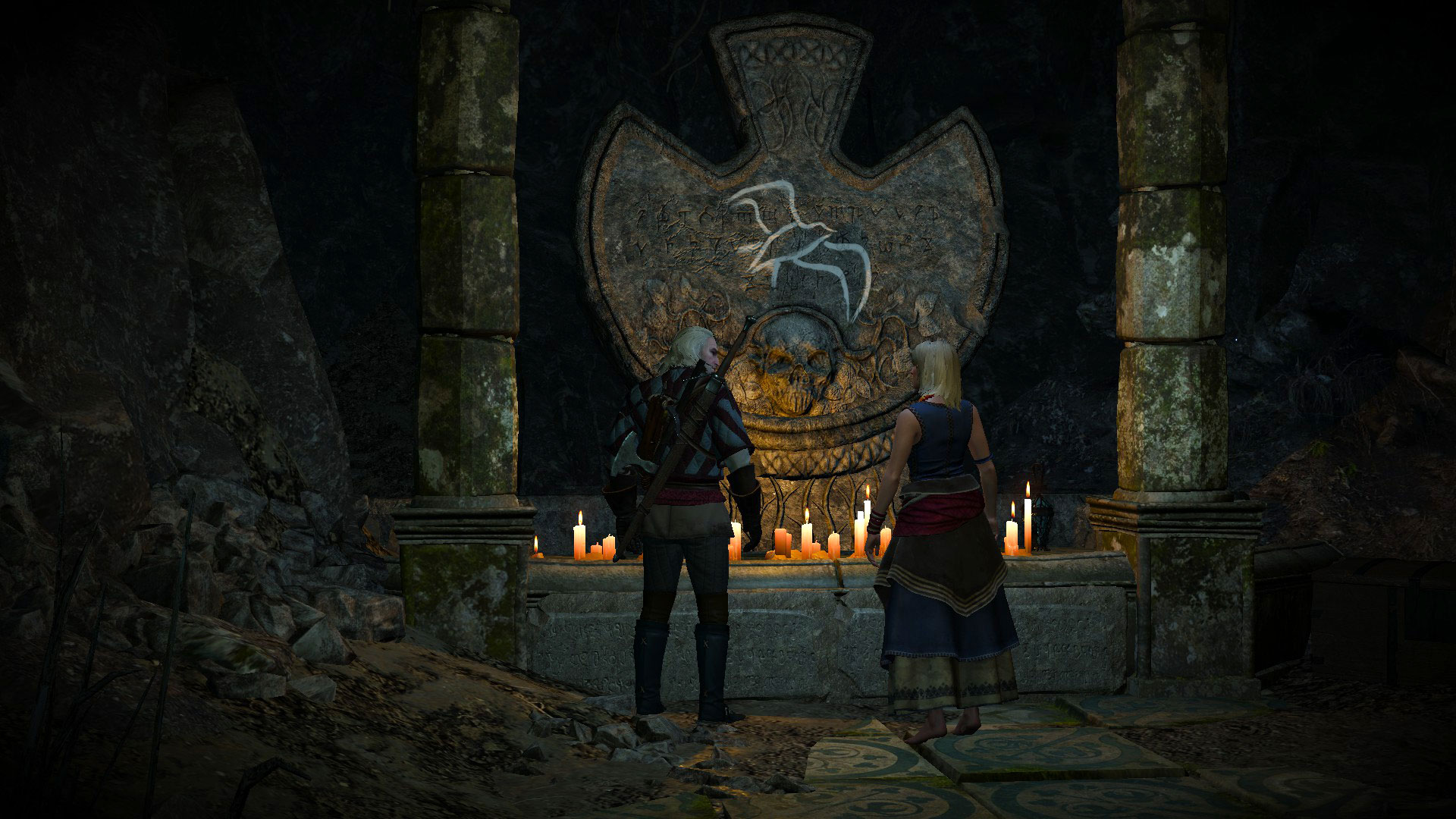 Keira And Geralt Observing Swallow Symbol
